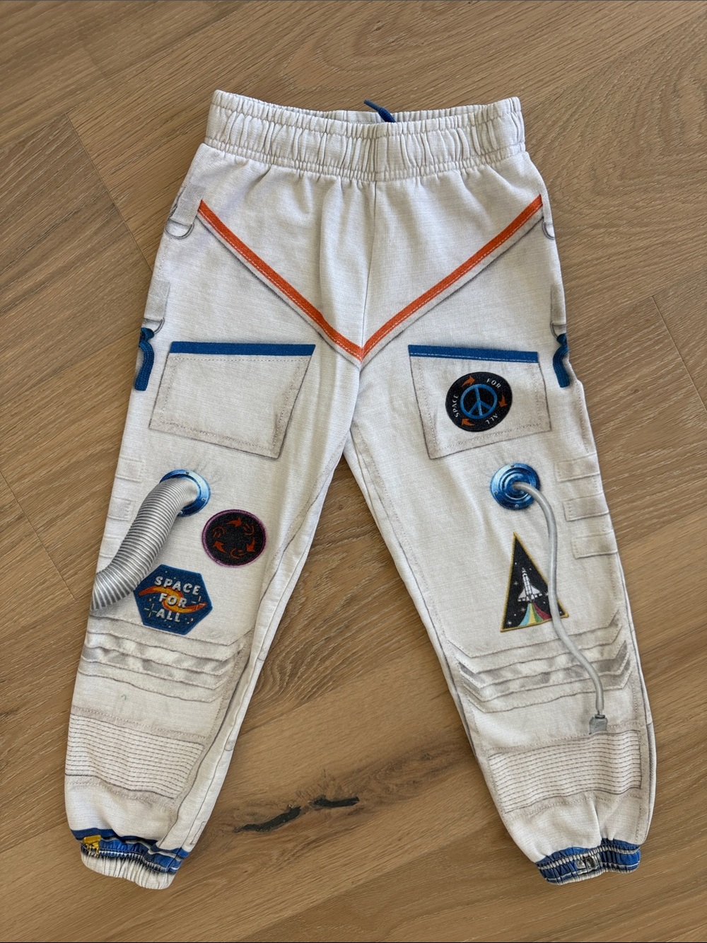 Molo Kids White Space-Themed Jogger sweatPants